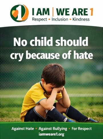 no child should cry because of hate